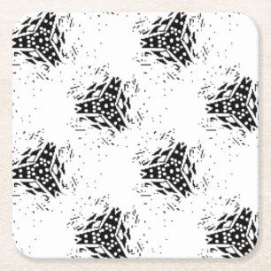 Carré Dessous de verre papier vertical, charbon de bois,