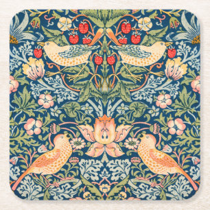 CARRÉ DESSOUS DE VERRE PAPIER : WILLIAM MORRIS, STRAWBER
