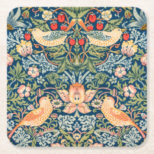 CARRÉ DESSOUS DE VERRE PAPIER : WILLIAM MORRIS :STRAWBER