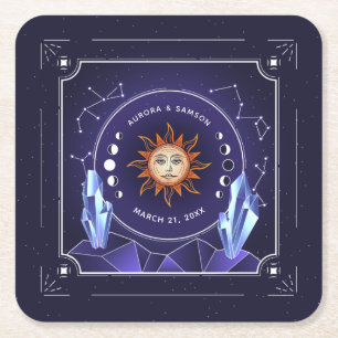 Carré Dessous de verre personnalisé Mystic Sun