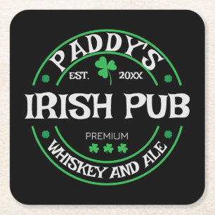 Carré Dessous de verre personnalisé pour Irish Pub