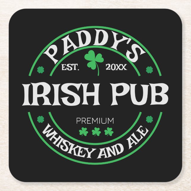 Carré Dessous de verre personnalisé pour Irish Pub (Devant)