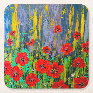 Carré Dessous de verre Poppies