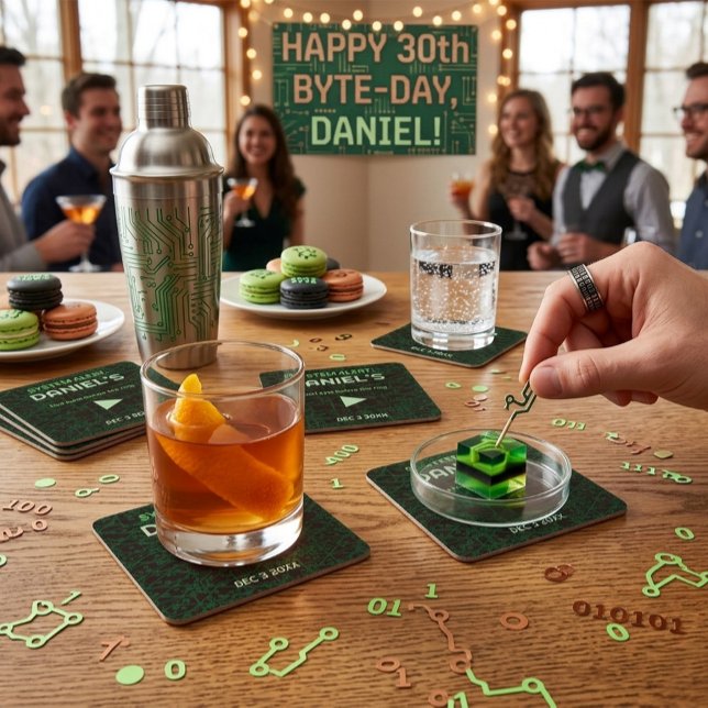 Carré Dessous de verre pour boisson de fête du code tech (Créateur téléchargé)