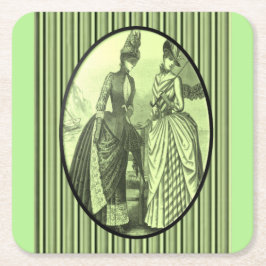 Carré dessous de verre pour femmes vintages vert