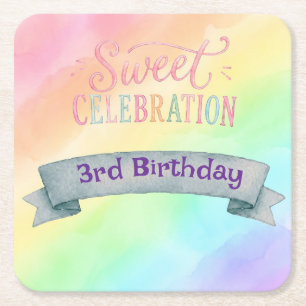 Carré Dessous de verre pour fête d'anniversaire Candylan