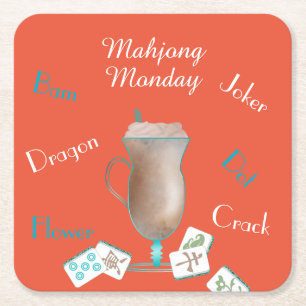 Carré Dessous de verre pour fête de Mahjong