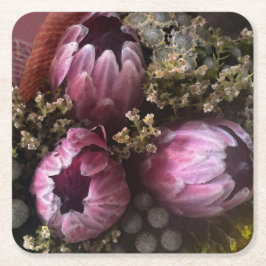 Carré Dessous de verre Protea Bouquet