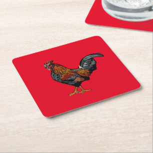 Carré Dessous de verre Red Rooster