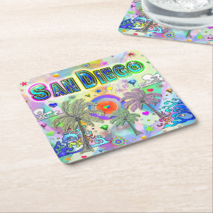Carré Dessous de verre San Diego Deep Dream
