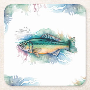 Carré Dessous de verre - série aquarelle : basse