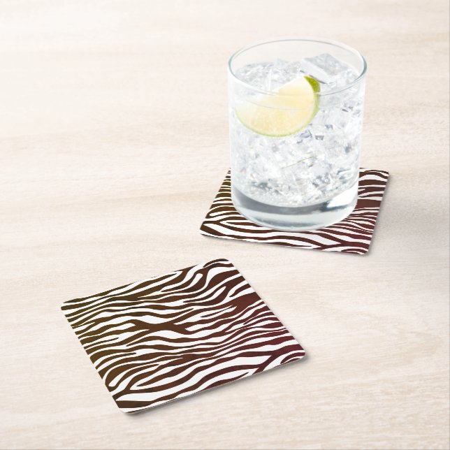 Carré Dessous de verre Zebra personnalisés (En situation)