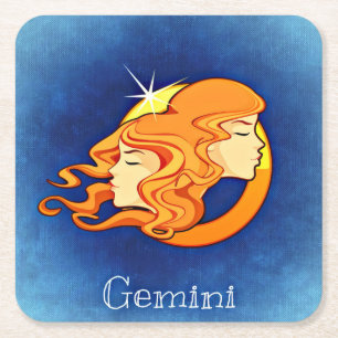 Carré dessous de verre zodiac gemini