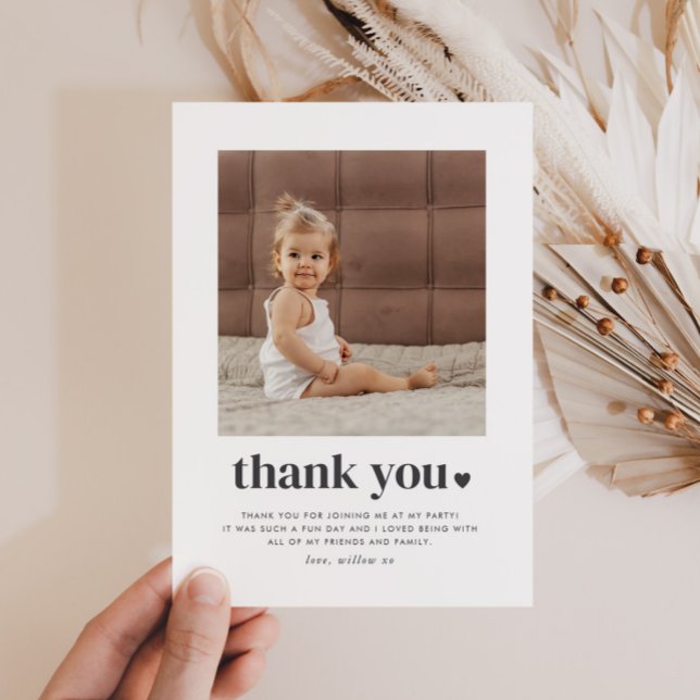 Carré Deux Cœurs Photo 2e Anniversaire Merci  (Zazzle Two Heart Square Photo 2nd Birthday Thank You)