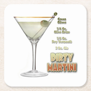 Carré Dirty Martini Cocktail Recette Dessous de verre pa