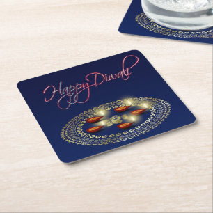 Carré Diwali heureux Ganesha Rangoli - dessous de verre