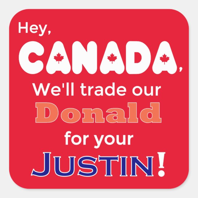 Carré Donald Trump Pour Justin Sticker (Devant)