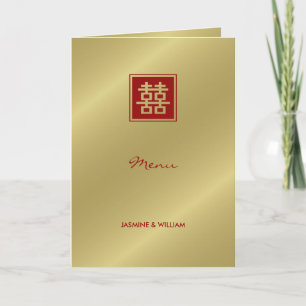 Carré Double Happiness Gold Mariage chinois Menu