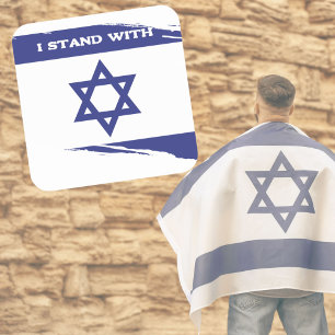 Carré Drapeau sioniste patriotique I avec Sticker Israël