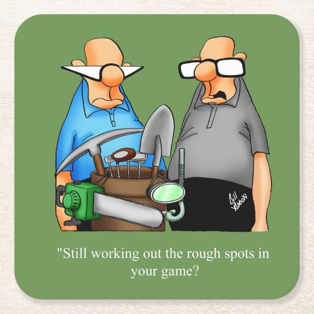 Carré Drôle Golf Humour Dessous de verre cadeau (Devant)