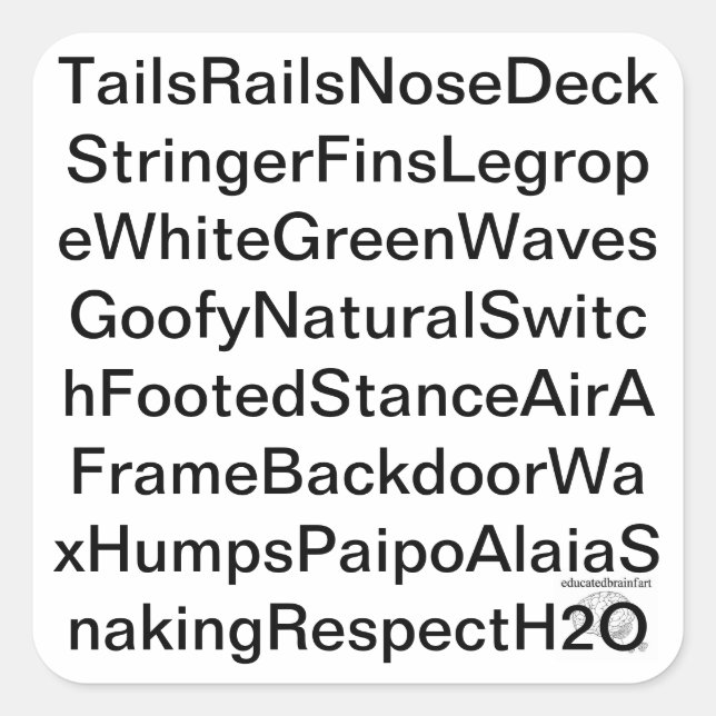 Carré educatedbrainfart Respect Water Sticker (Devant)