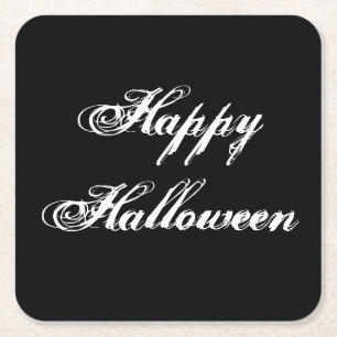 Carré Éffrayant Happy Halloween Dessous de verre papier