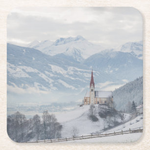 Carré Église dans Zillertal dans des dessous de verre