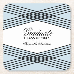 Carré Élégant Dessous de verre de graduation bleu déco