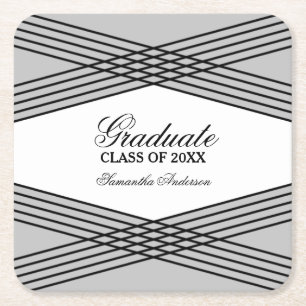 Carré Élégant Dessous de verre de Graduation Déco Grey
