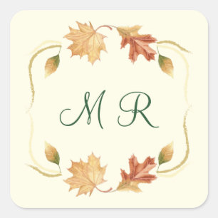 Carré Élégant Feuilles d'automne Sticker