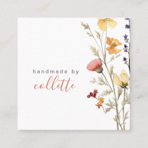 Carré Elégant Fleurs Artiste Carte de visite