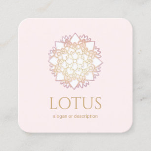 Carré Élégant Lotus Flower Mandala Carte de visite