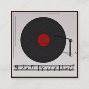 Carré Elégant musicien Carte de visite avec note de musi