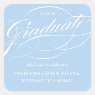 CARRÉ ÉLÉGANT STICKER MERCI GRADUATE SCRIPT