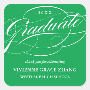 CARRÉ ÉLÉGANT STICKER MERCI GRADUATE SCRIPT