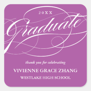 CARRÉ ÉLÉGANT STICKER MERCI GRADUATE SCRIPT