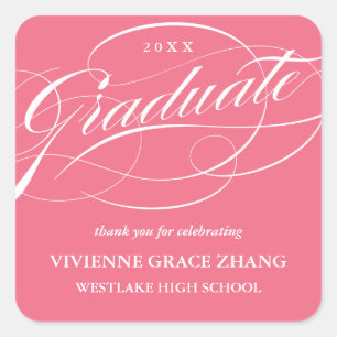 CARRÉ ÉLÉGANT STICKER MERCI GRADUATE SCRIPT