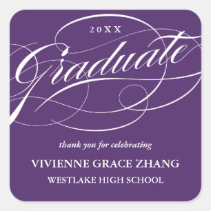 CARRÉ ÉLÉGANT STICKER MERCI GRADUATE SCRIPT