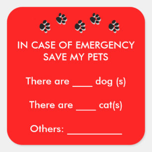 Carré En Coque d'urgence Save My Pets Sticker