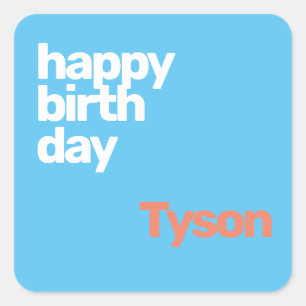 Carré enfant fête heureux Anniversaire sticker minimum s