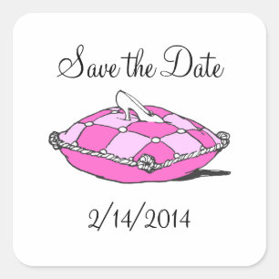 Carré Enregistrer la date Cinderella Princess Sticker ro