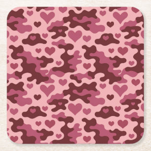 Carré Ensemble de Dessous de verre Camo Hearts de Bourgo