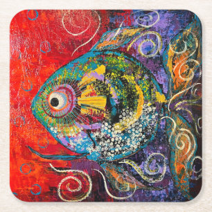 Carré Ensemble de Dessous de verre de poisson