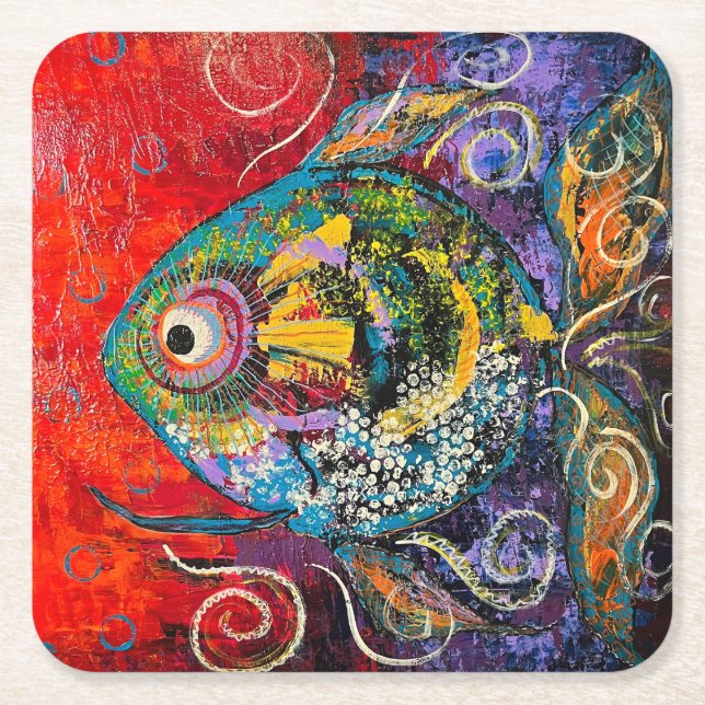 Carré Ensemble de Dessous de verre de poisson (Devant)