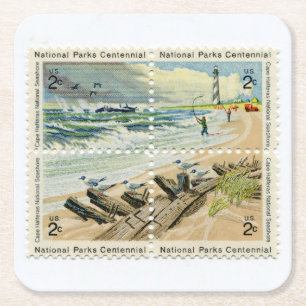 Carré Ensemble de Dessous de verre de timbres-poste amé