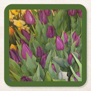 Carré Ensemble de Dessous de verre Tulipes en fleurs