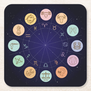 Carré Ensemble de Dessous de verre Zodiac très Cool