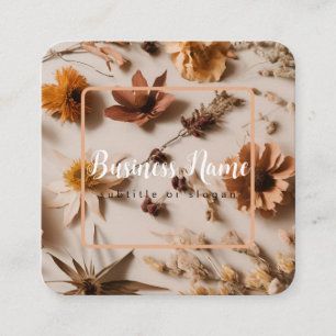 Carré Esthétique   Boho   Floral séché   Carte de visite
