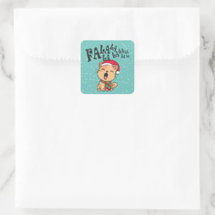 Carré Fa La La La La Christmas Chat Chanter Sticker