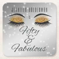 Fabuleux 50 Black Gold Glam Eyes Dessous de verre